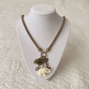 Gold Elephant Charm Necklace